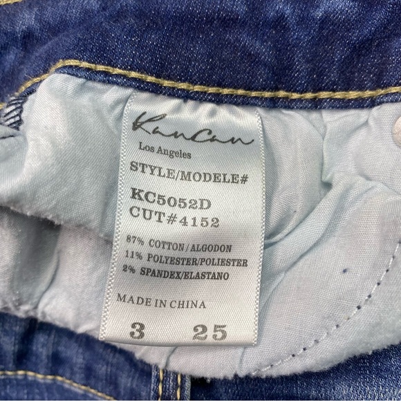 KanCan Womens Jeans Size 3 25 Dark Wash Mid Rise Distressed Denim Pants - Picture 11 of 16
